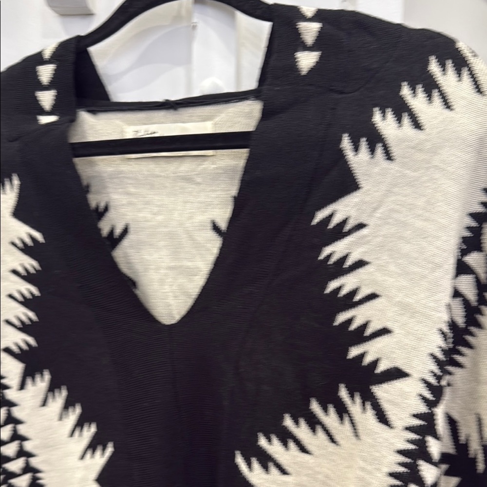 Vintage Havana Printed Aztec Hooded Poncho Pullover Sweater - Picture 3 of 7